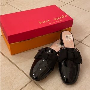 Kate Spade Glinda Black Patent Leather Mules